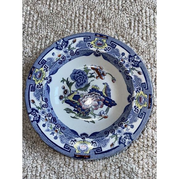 Vintage 1920 Mason's (England) "Bird & Floral Design China 10" Plate Bowl - Picture 1 of 4